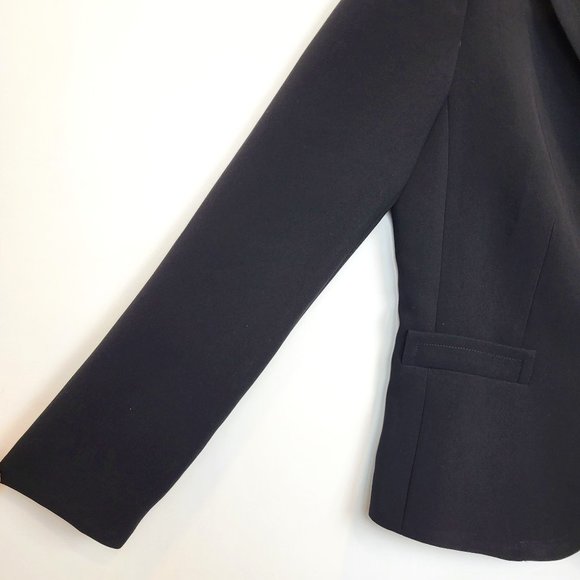 Talbots Outlet Black 3 Button V Neck Blazer, Rear Peplum Pleats, Size 4, NWT - Picture 4 of 12